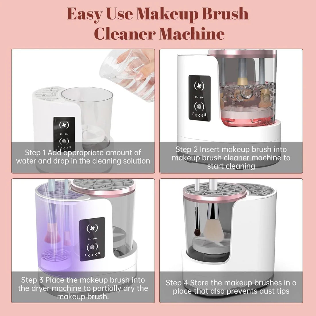 3 in 1 Portable USB Makeup Brush Cleaner & Dryer & Holder